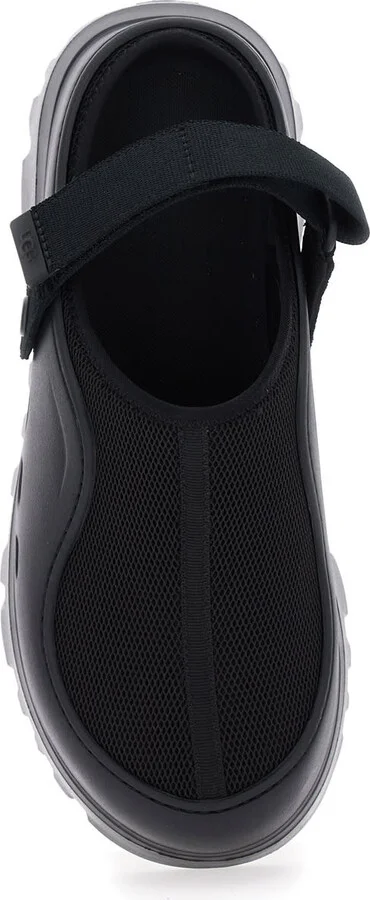 'peakmod' Black Mules With Adjustable Strap And Lug Sole In Tech Fabric Man - Image 4