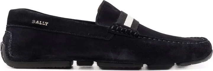 Pearce Leather Drivers In Navy wide foot morphology