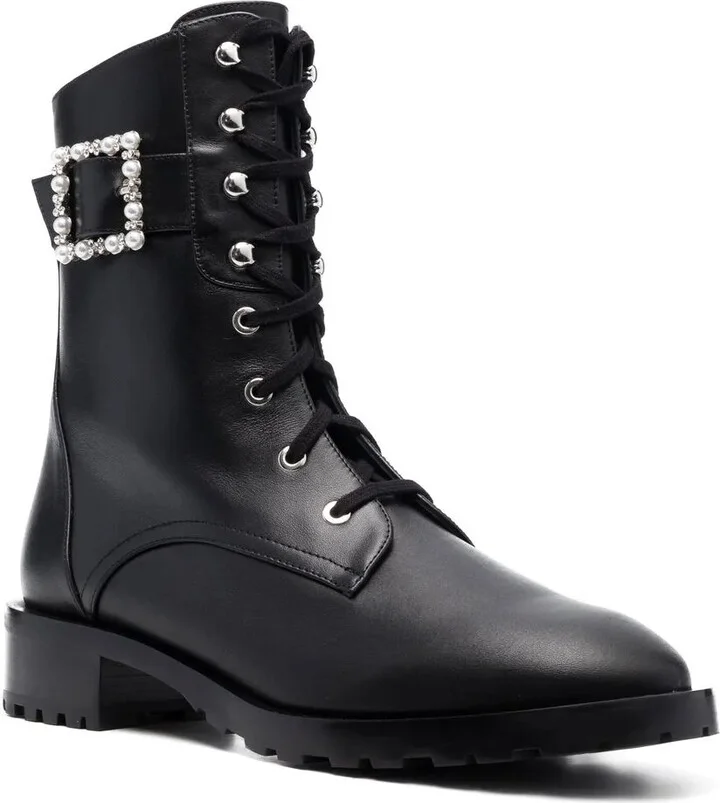 Pearl Buckle Ankle Boots - Image 2