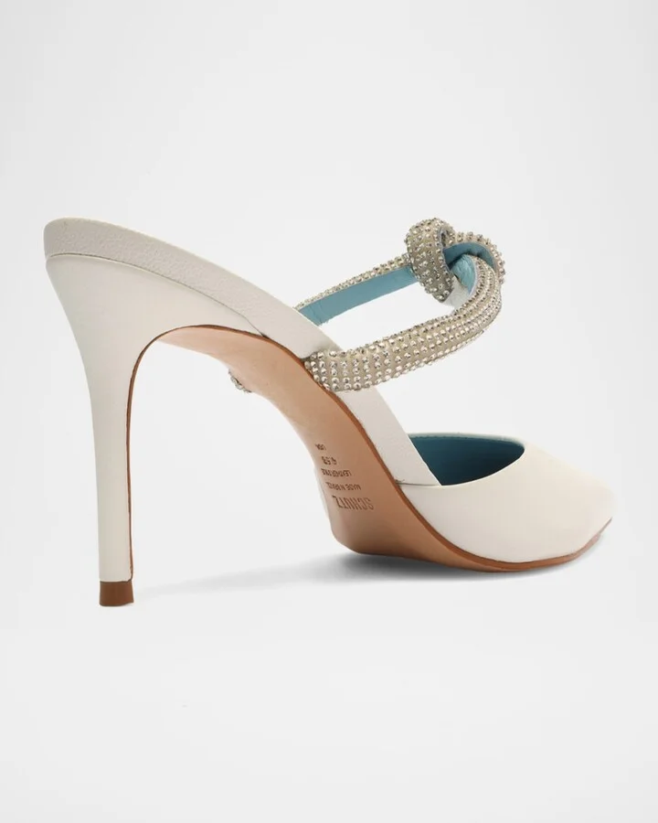 Pearl Crystal Knot Mule Pumps - Image 4