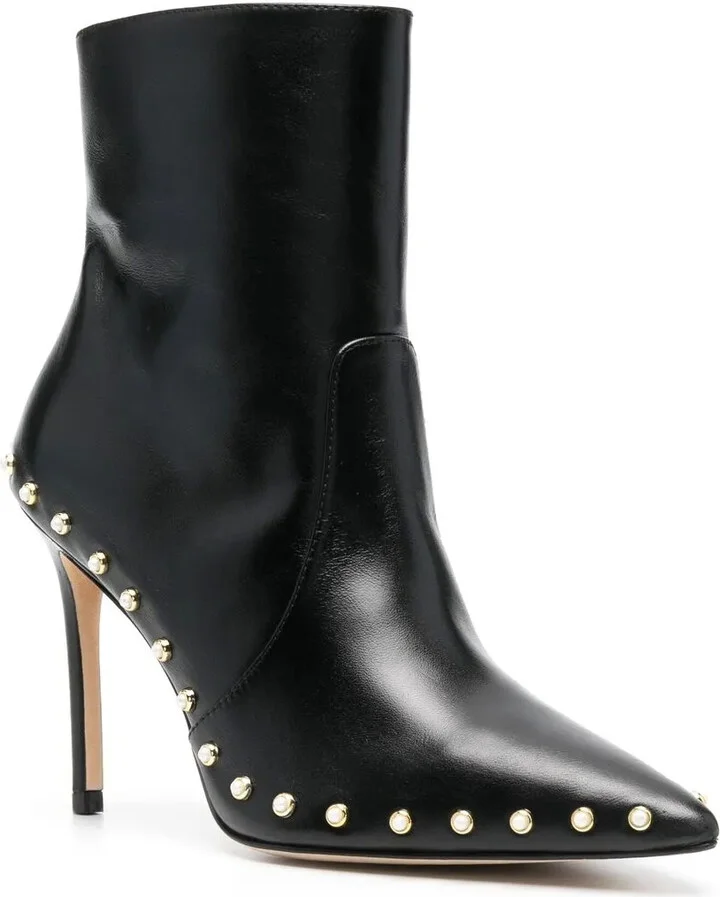Pearl-Detail 110mm Leather Boots - Image 2