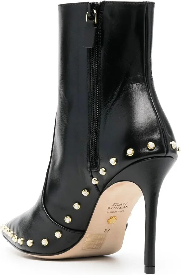 Pearl-Detail 110mm Leather Boots - Image 3