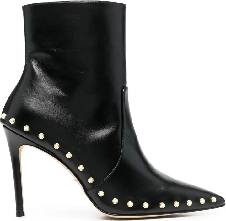 Pearl-Detail 110mm Leather Boots
