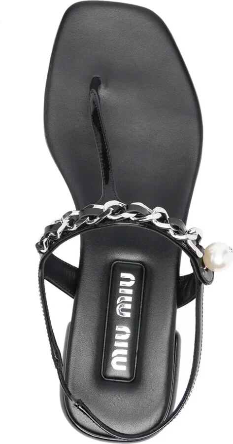 Pearl-Detail Flat Sandals - Image 4
