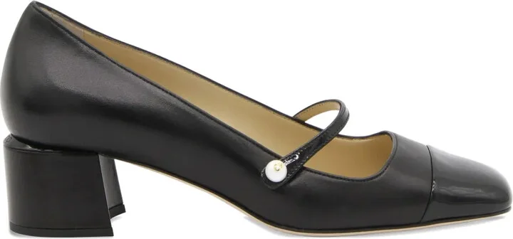 Pearl-Embellished Block-Heel Pumps