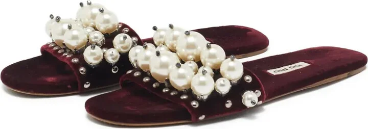 Pearl-Embellished Flat Slides - Image 2