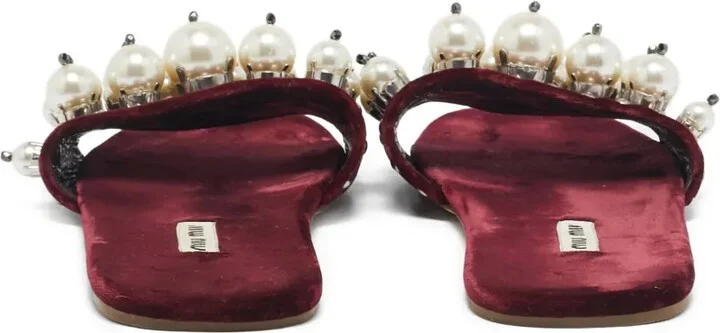 Pearl-Embellished Flat Slides - Image 3