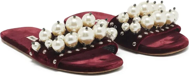 Pearl-Embellished Flat Slides - Image 5