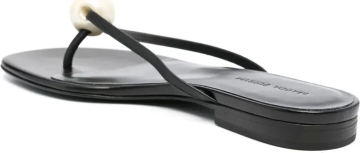 Pearl-Embellished Leather Sandals - Image 3