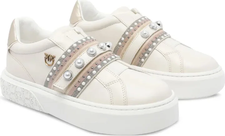 Pearl-Embellished Platform Sneakers - Image 3