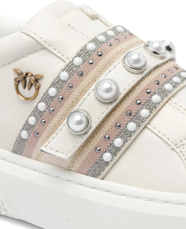 Pearl-Embellished Platform Sneakers - Image 4