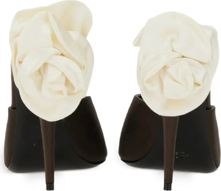 Pearl-Embellished Pointed-Toe Mules - Image 2