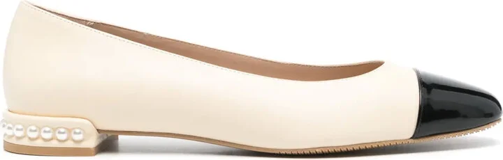 Pearl Flat leather ballerina shoes