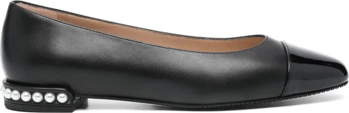 Pearl Flat leather ballerina shoes