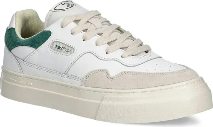 Pearl leather panel trainers - Image 2