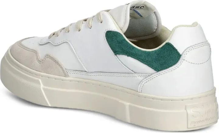 Pearl leather panel trainers - Image 4