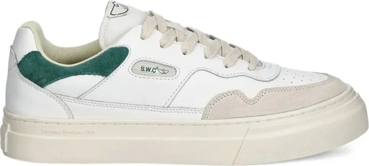 Pearl leather panel trainers