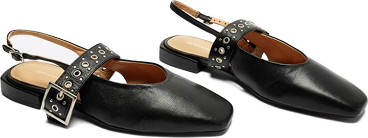 Pearl Slingback Ballet Flat-Black