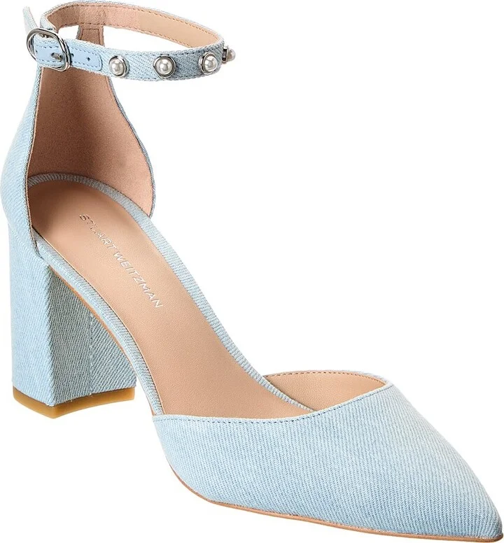 Pearl Strap Block 75 Denim Pump