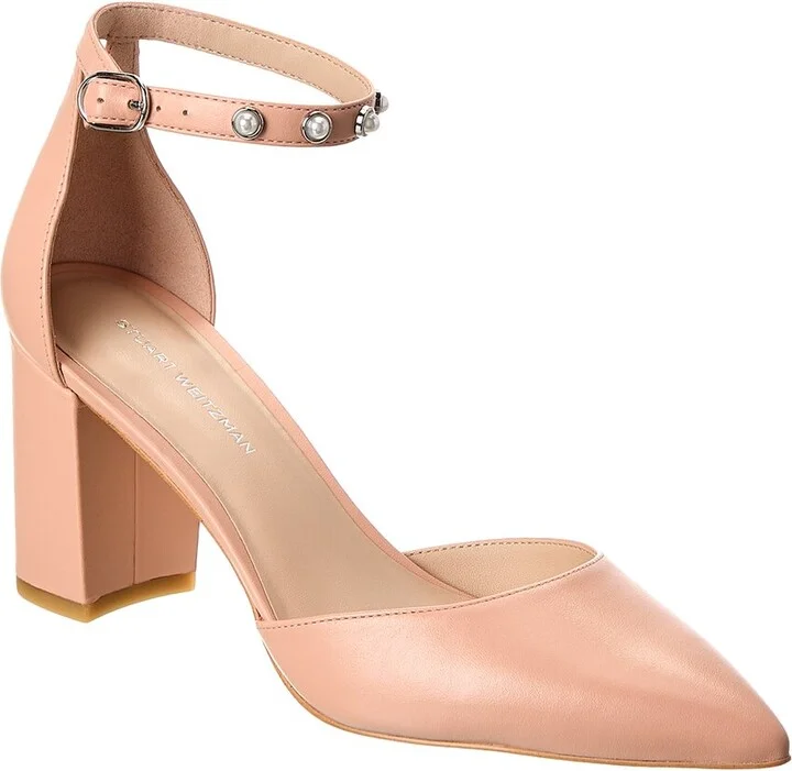Pearl Strap Block 75 Leather Pump