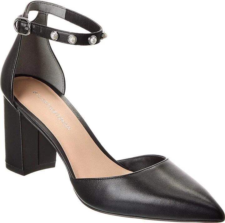 Pearl Strap Block 75 Leather Pump