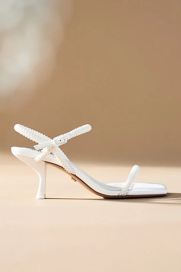 Pearl Strappy Kitten Heels