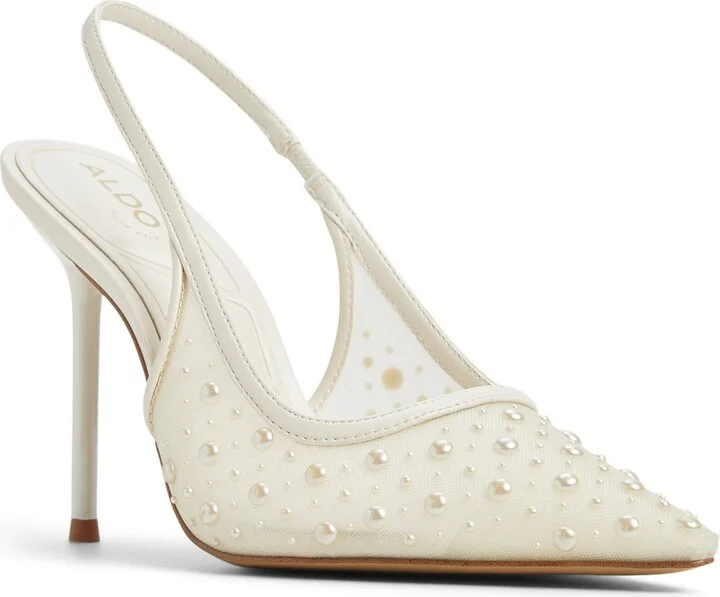Pearlescent Slingback Pointed Toe Pump