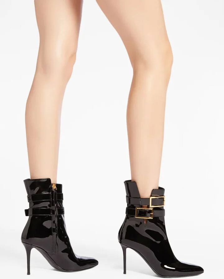 Pearlie 105mm leather ankle boots - Image 4