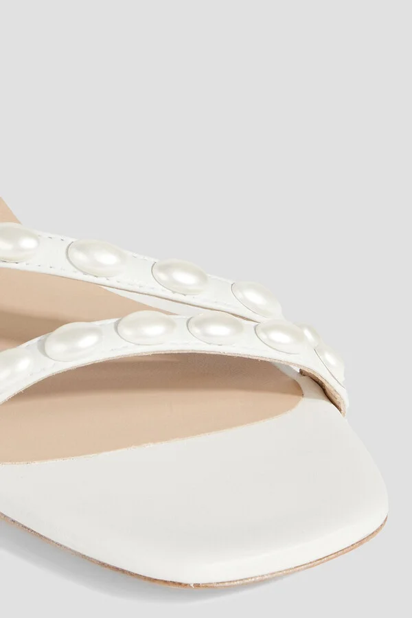 Pearlita 35 faux pearl-embellished leather sandals - Image 4