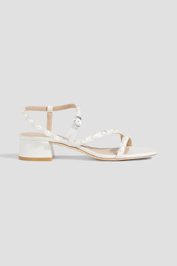 Pearlita 35 faux pearl-embellished leather sandals