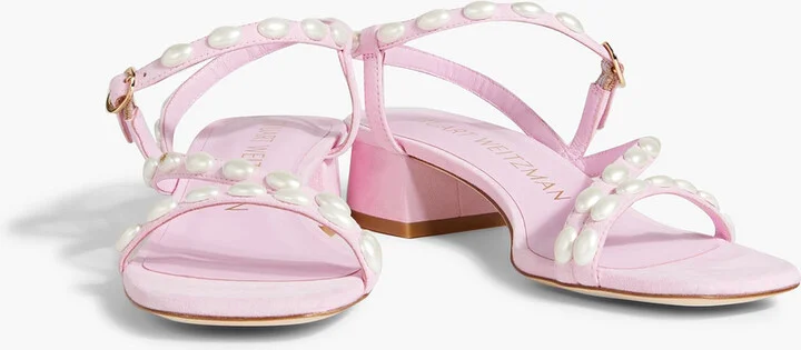 Pearlita 35 faux pearl-embellished suede sandals - Image 2