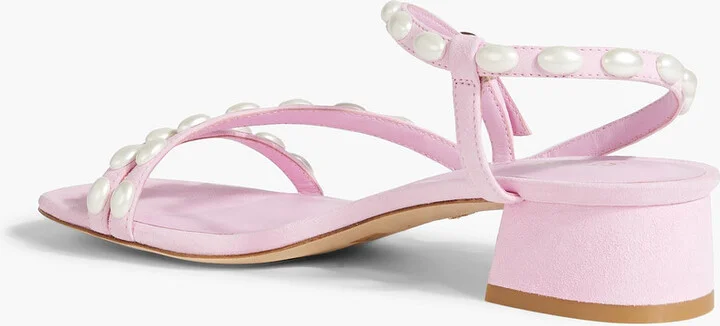 Pearlita 35 faux pearl-embellished suede sandals - Image 3