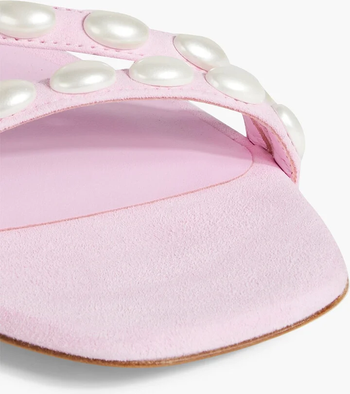 Pearlita 35 faux pearl-embellished suede sandals - Image 4