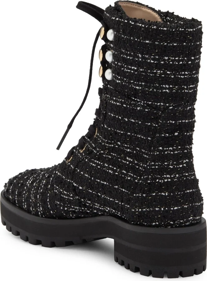 Pearly Lace-Up Lug Sole Bootie - Image 2