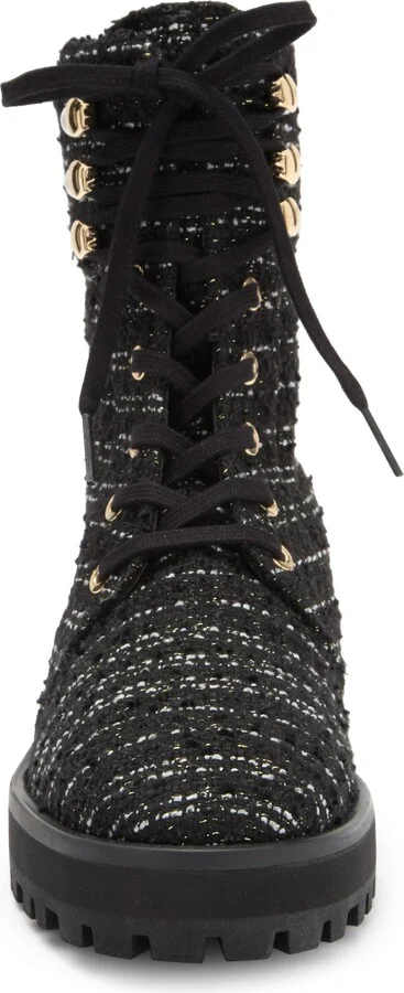 Pearly Lace-Up Lug Sole Bootie - Image 3