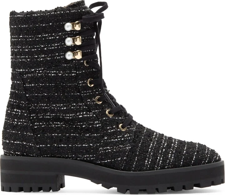 Pearly Lace-Up Lug Sole Bootie - Image 4