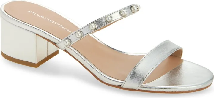 Pearly Strap Block Slide 50 Sandal