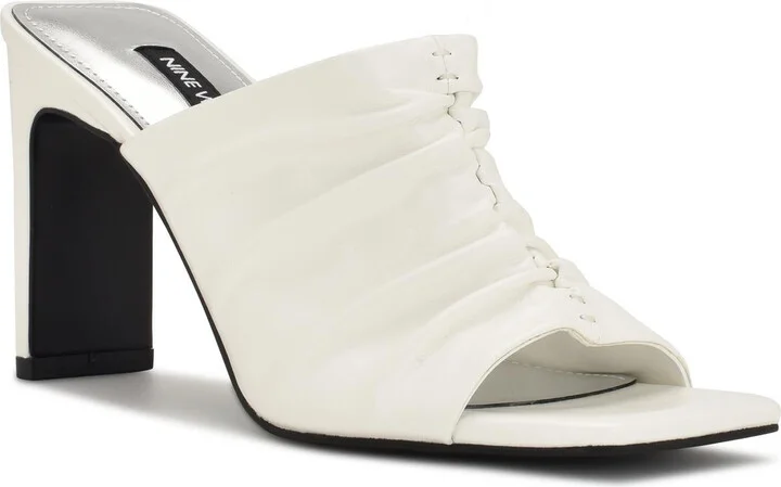 PEARY3 Womens Laceless Faux Leather Mule Sandals