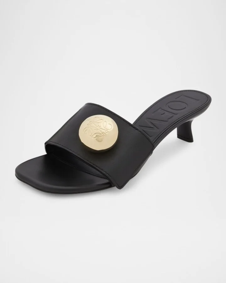 Pebble Leather Slide Sandals - Image 8