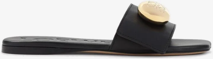 Pebble Leather Slides