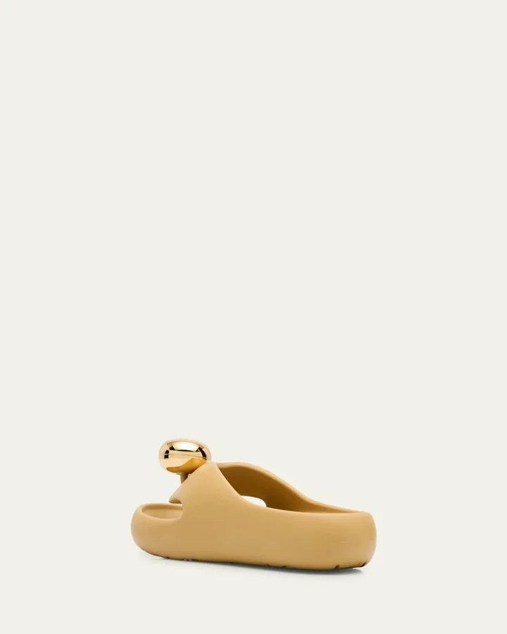 Pebble Patent Toe-Post Slide Sandals - Image 3