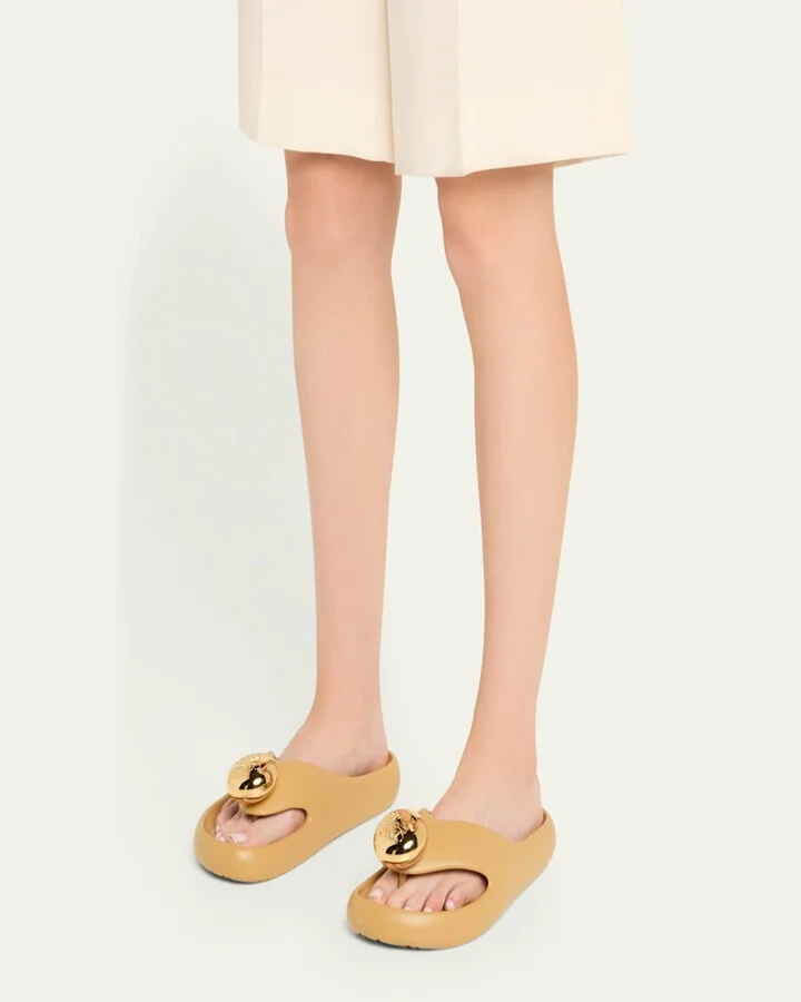 Pebble Patent Toe-Post Slide Sandals - Image 5