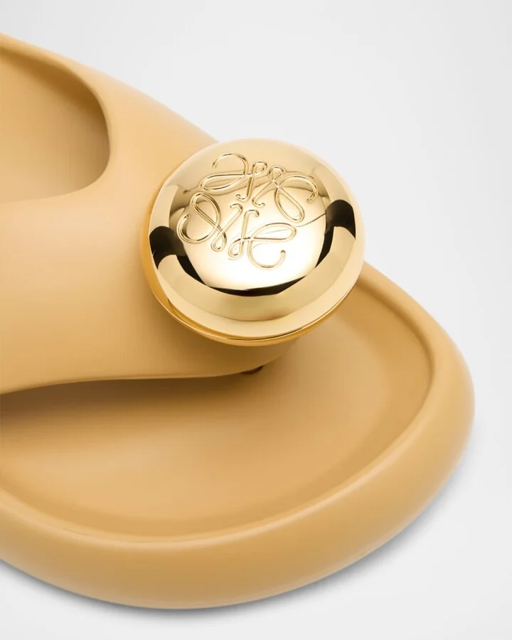 Pebble Patent Toe-Post Slide Sandals - Image 3
