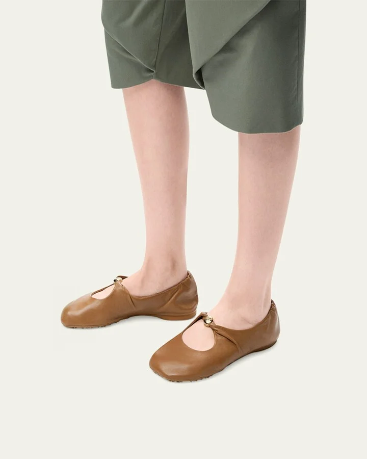 Pebble Soft Leather Ballerina Flats - Image 4