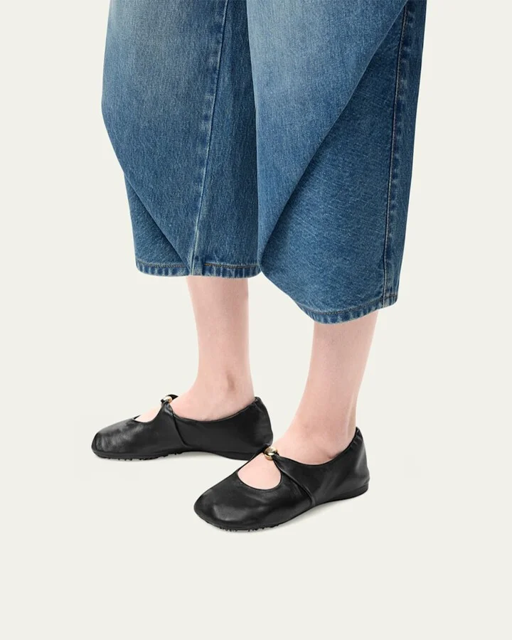 Pebble Soft Leather Ballerina Flats - Image 9