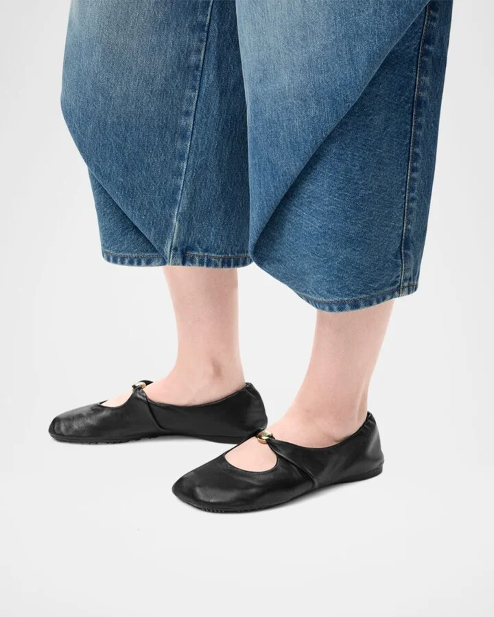 Pebble Soft Leather Ballerina Flats - Image 3