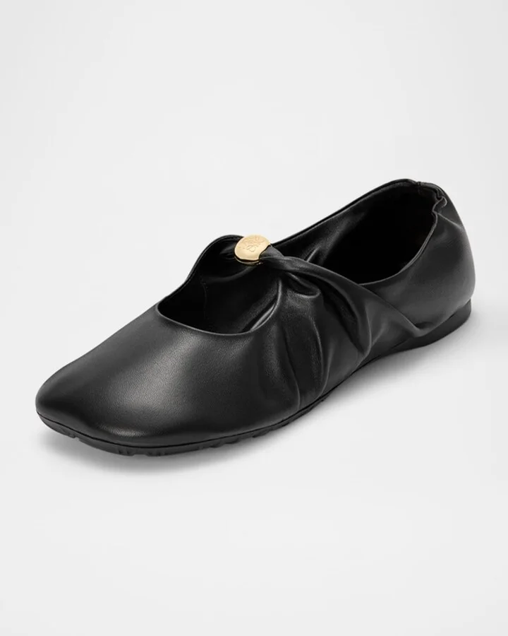 Pebble Soft Leather Ballerina Flats - Image 5