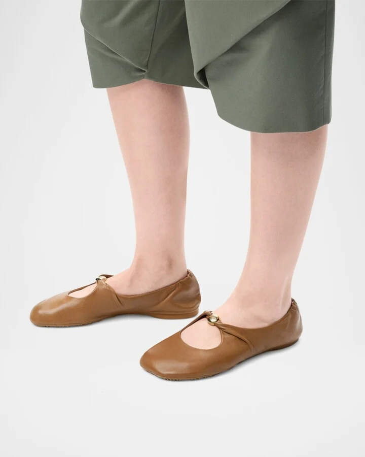 Pebble Soft Leather Ballerina Flats - Image 9