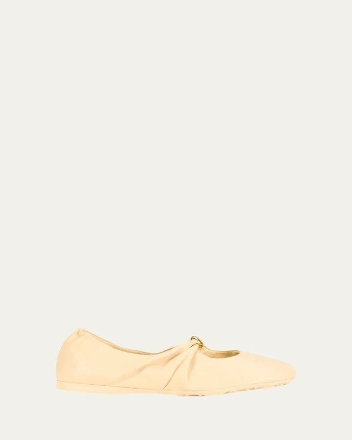 Pebble Soft Leather Ballerina Flats