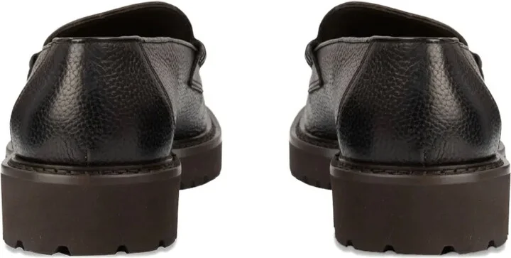 Pebble-Textured Penny-Slot Loafers - Image 3